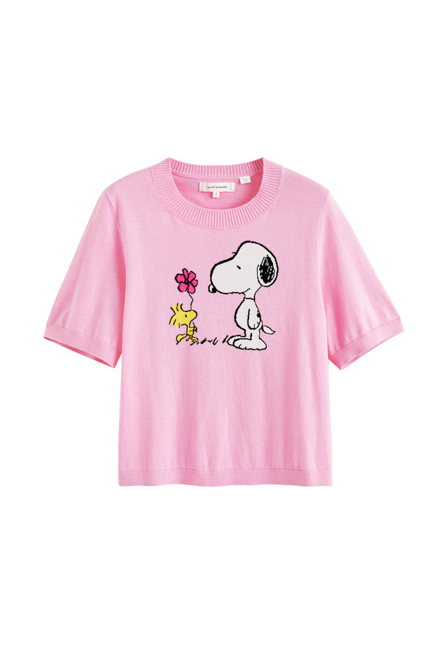 Pink Cotton Flower Power Peanuts T-Shirt image 2