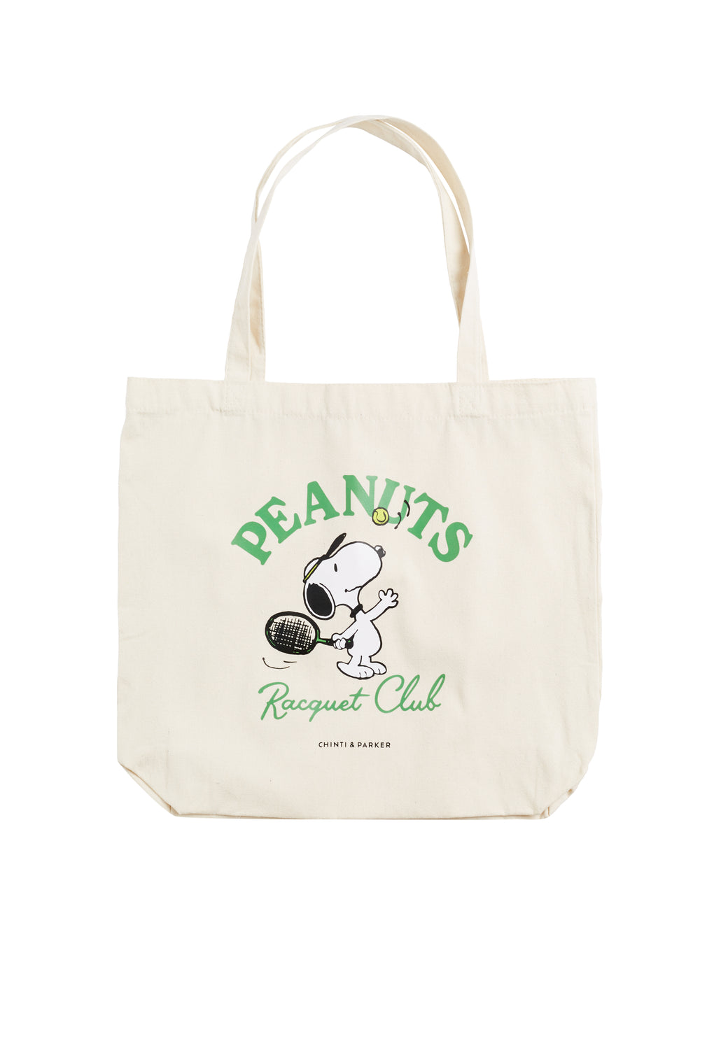 Cream Cotton Peanuts Racquet Club Tote