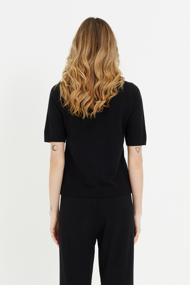 Black Wool-Cashmere T-shirts image 3