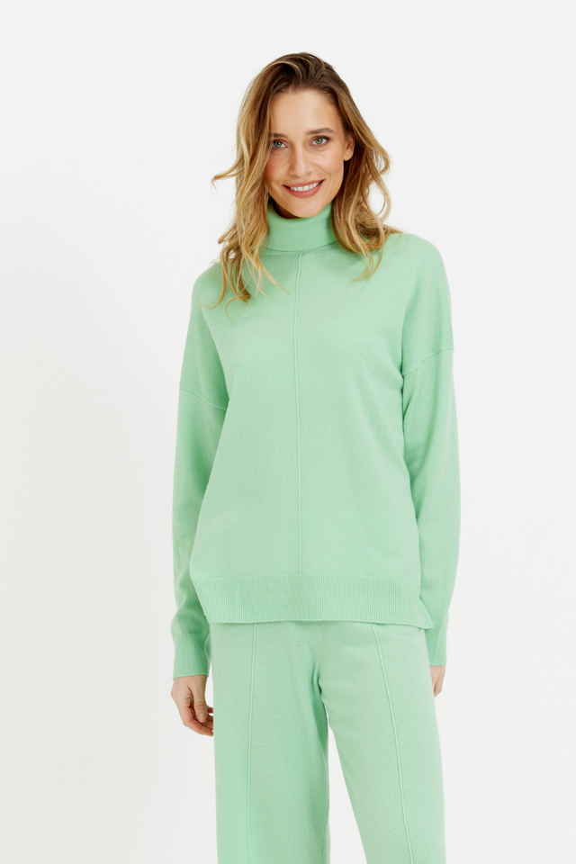 Mint-Green Wool-Cashmere Rollneck Sweater image 4
