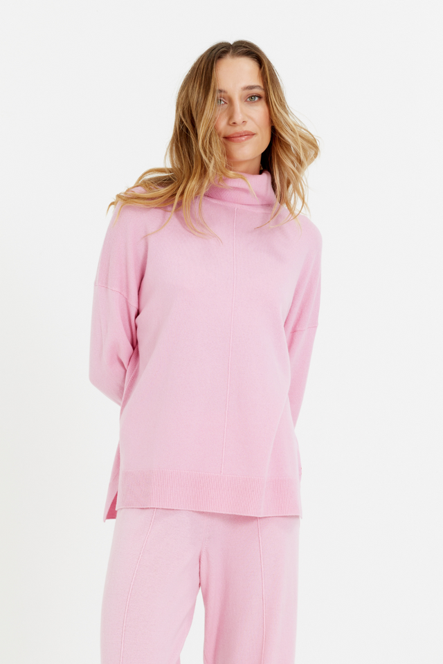 Pink-Lemonade Wool-Cashmere Rollneck Sweater image 4