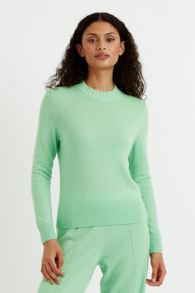 Mint-Green Wool-Cashmere Cropped Sweater image 1