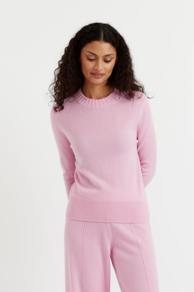 Pink-Lemonade Wool-Cashmere Cropped Sweater image 1