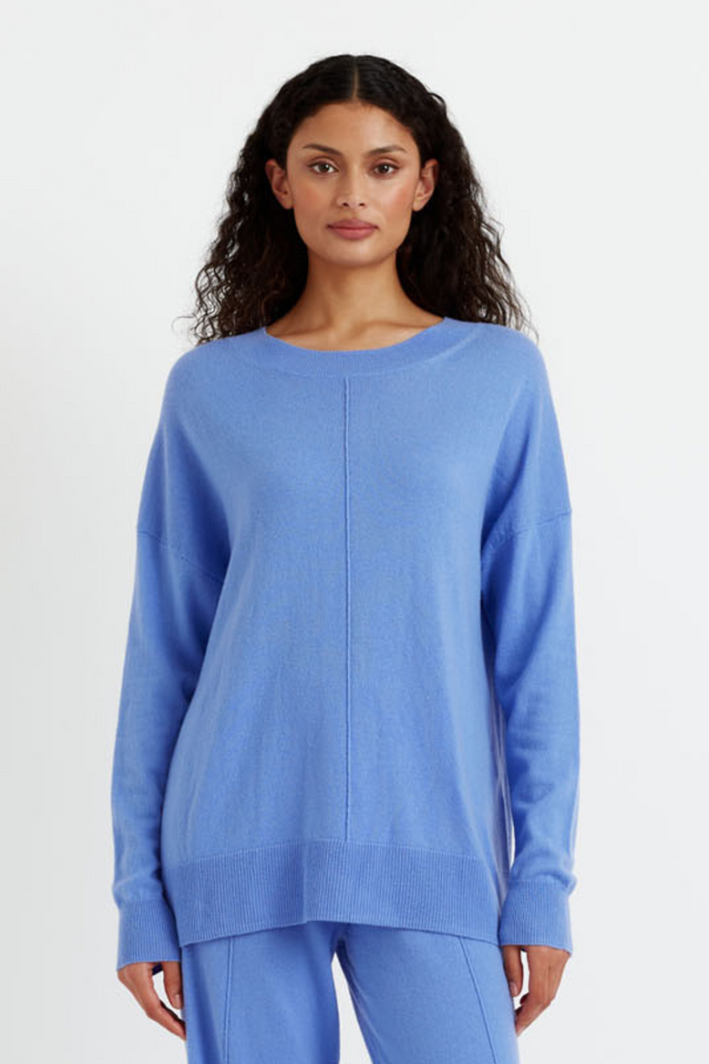Powder-Blue Wool-Cashmere Slouchy Sweater image 1