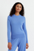 Powder-Blue Wool-Cashmere Cropped Sweater
