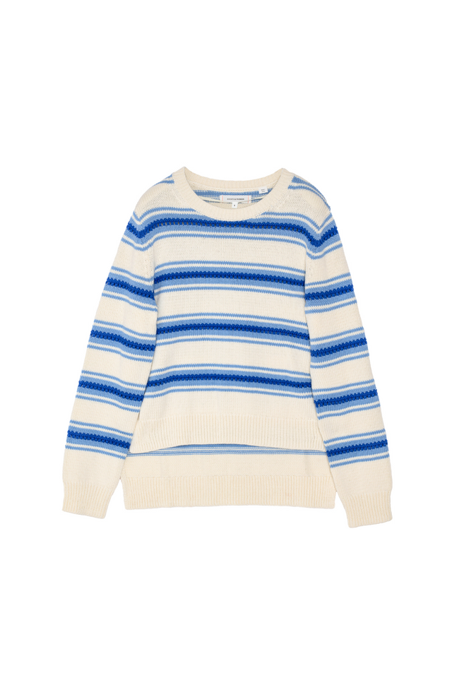Blue Lace Stitch Cotton Sweater image 2