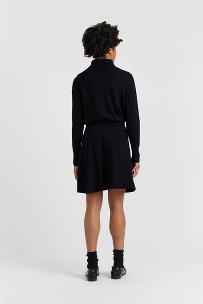 Navy Wool-Cashmere Mini Skirt