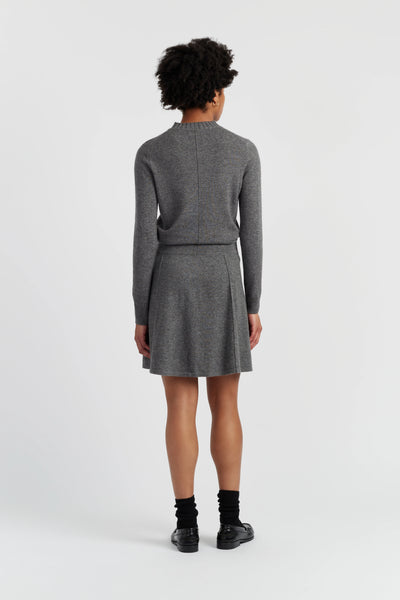 Grey Wool-Cashmere Mini Skirt