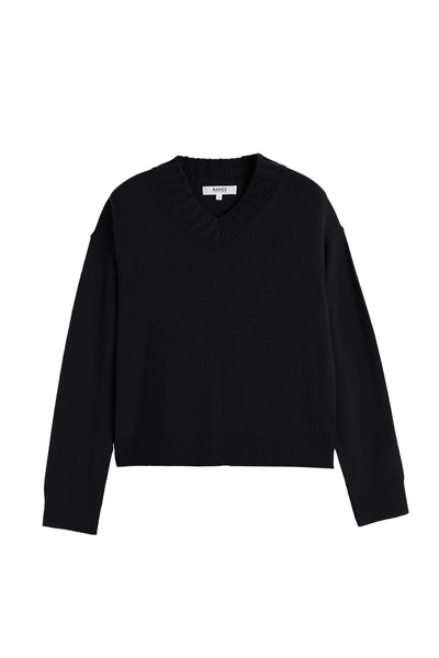 Black long-sleeve shirt on a white background