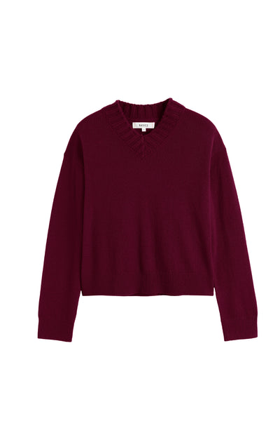 Maroon sweater on a white background