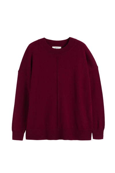 Claret Wool-Cashmere Slouchy Sweater