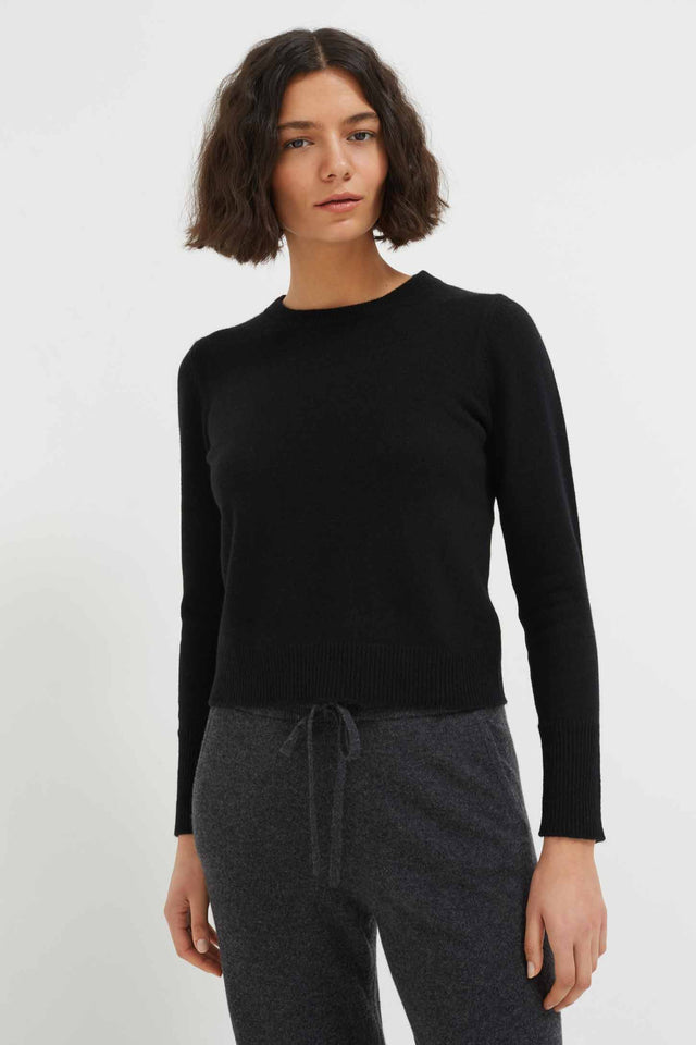 Black Cashmere Cropped Sweater image 1
