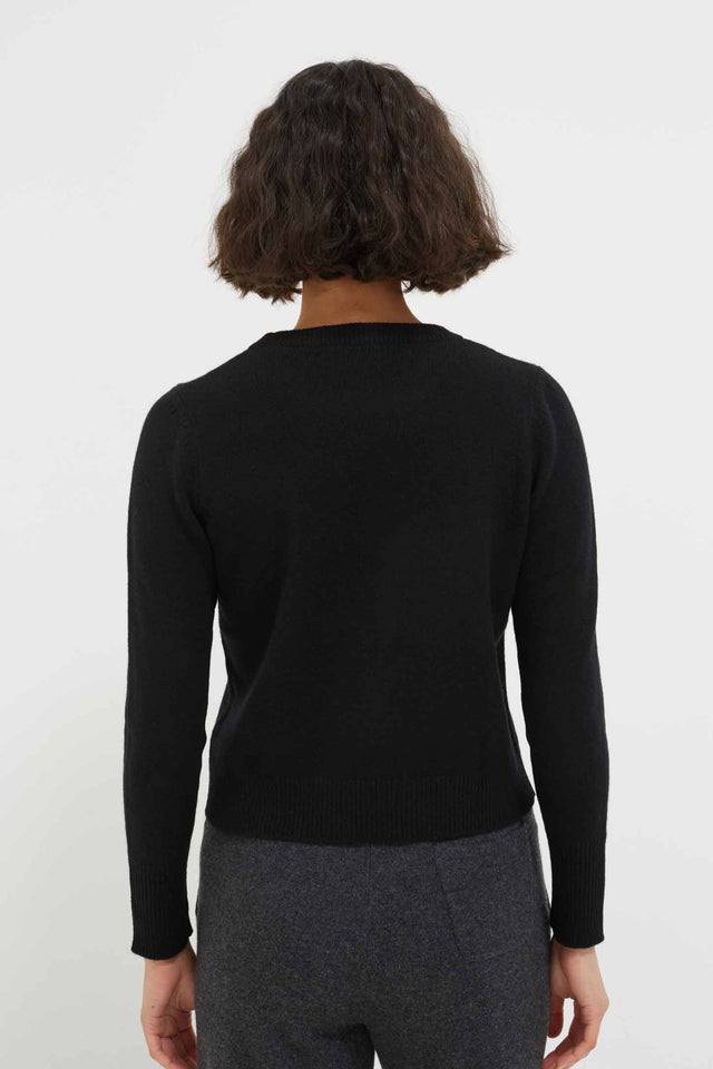 Black Cashmere Cropped Sweater image 3