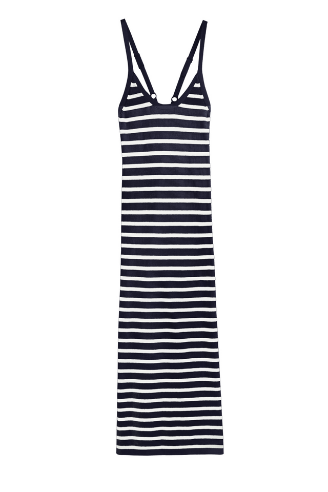 Navy Cotton-Linen Summer Dress image 2