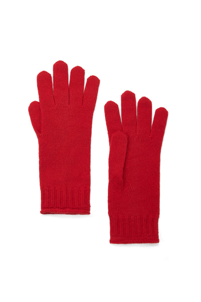 Velvet-Red Wool-Cashmere Gloves
