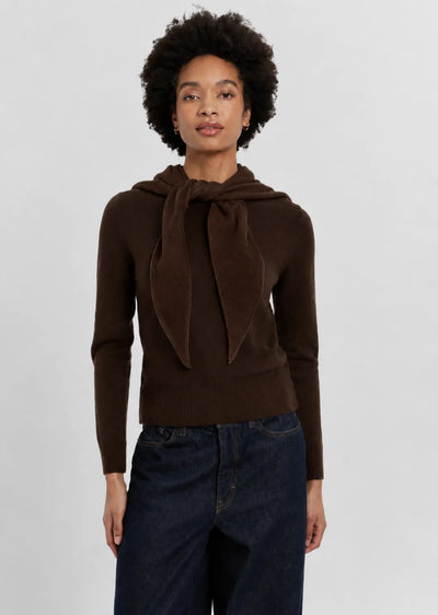 Chocolate Wool-Cashmere Triangle Scarf