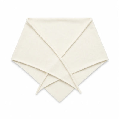 Cream Wool-Cashmere Triangle Scarf