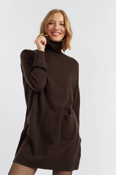 chocolate-wool-cashmere-mini-rollneck-dress