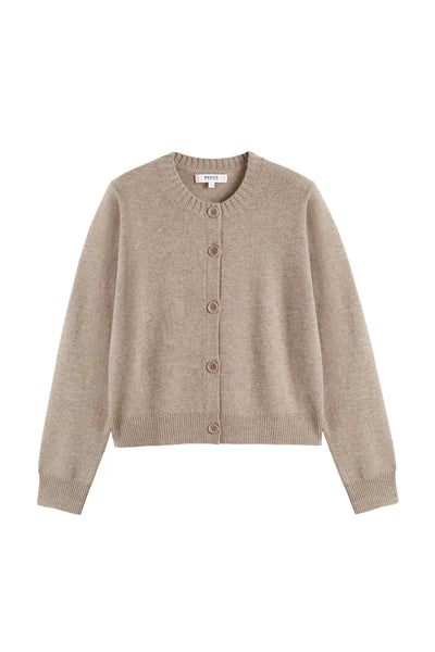 Beige cardigan on a white background