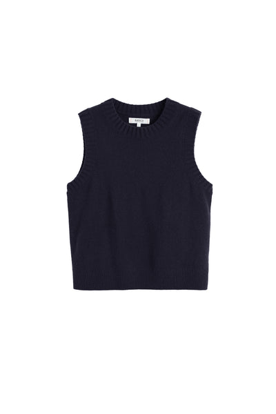 Navy Wool-Cashmere Tank