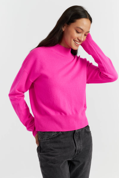 fuchsia-wool-cashmere-funnel-neck-sweater