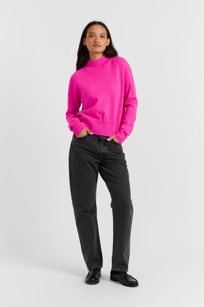 fuchsia-wool-cashmere-funnel-neck-sweater