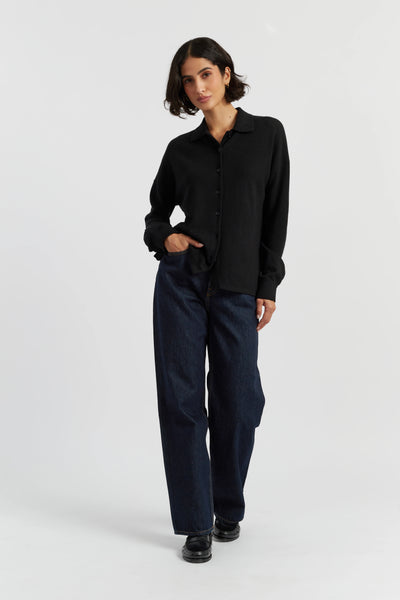 black-wool-cashmere-collared-shirt