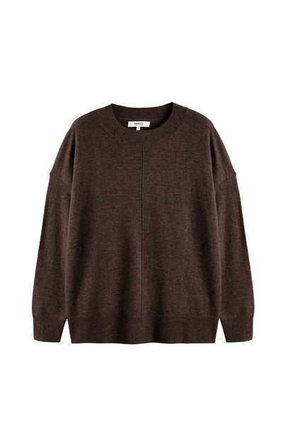 Chocolate Wool-Cashmere Slouchy Sweater