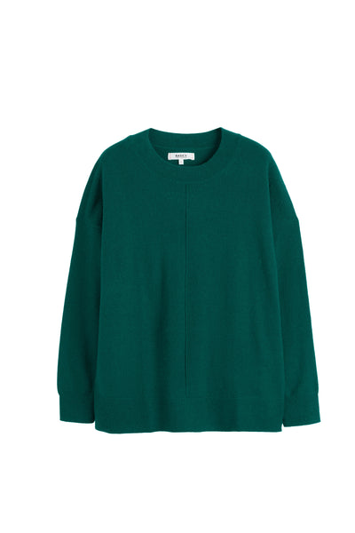 Green sweater on a white background