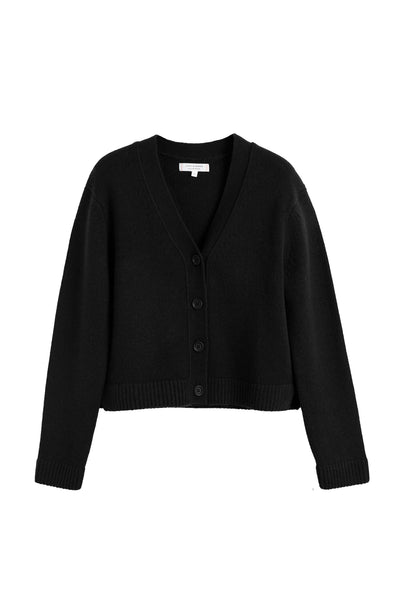 Black cardigan on a white background