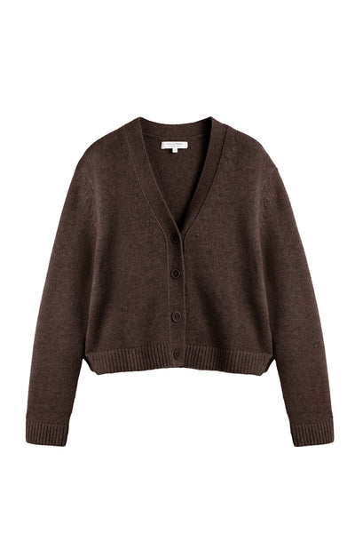 Brown cardigan on a white background