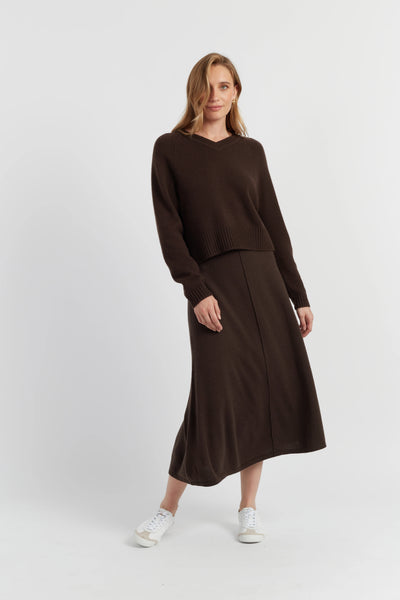 chocolate-cashmere-v-neck-sweater