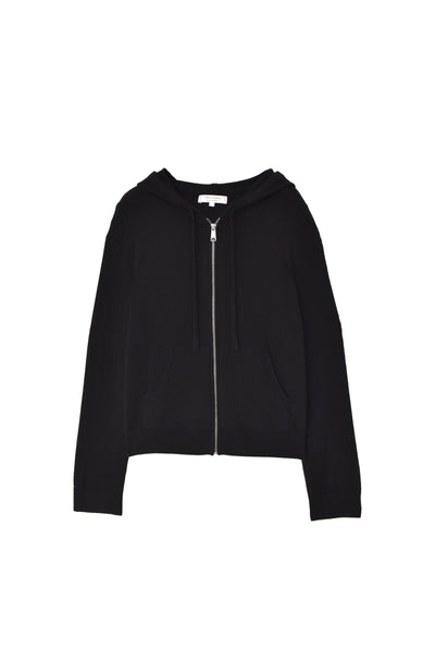 Black Pure Cashmere Zip Hoodie