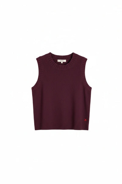 Aubergine Wool-Cashmere Tank