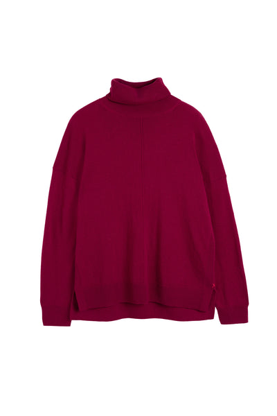 Cherry Wool-Cashmere Relaxed Rollneck Sweater