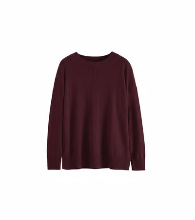 Aubergine Wool-Cashmere Slouchy Sweater