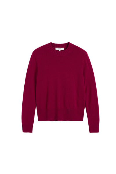 Cherry Wool-Cashmere Cropped Sweater