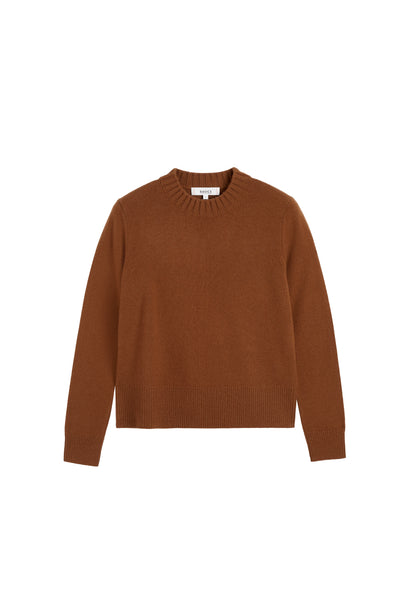 Toffee Wool-Cashmere Cropped Sweater