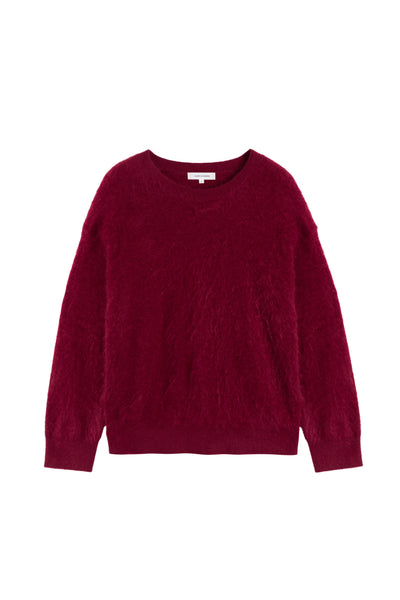 Cherry Brushed Cashmere Crew Neck Sweater