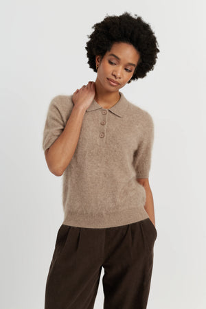 warm-oatmeal-brushed-cashmere-polo-tee