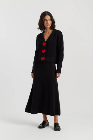 black-melange-merino-heart-cardigan