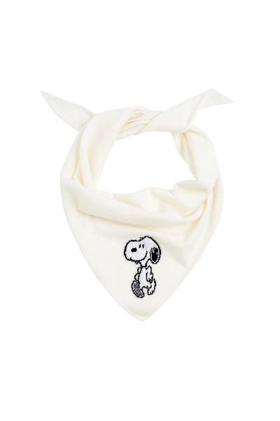 Cream Wool-Cashmere Snoopy Triangle Scarf