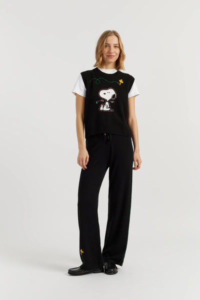 Black Wool-Cashmere Snoopy Tank