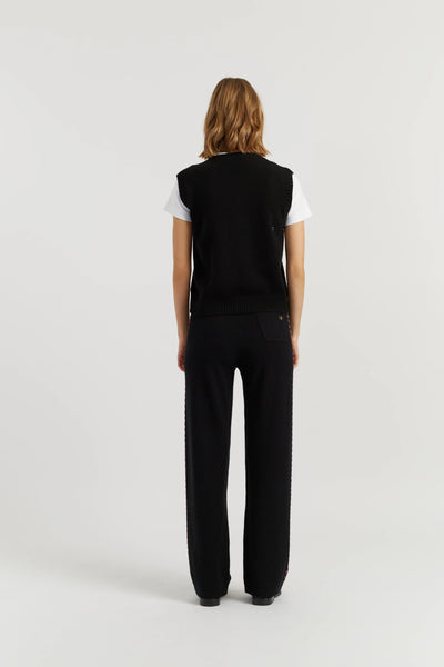 Black Wool-Cashmere Snoopy Tank