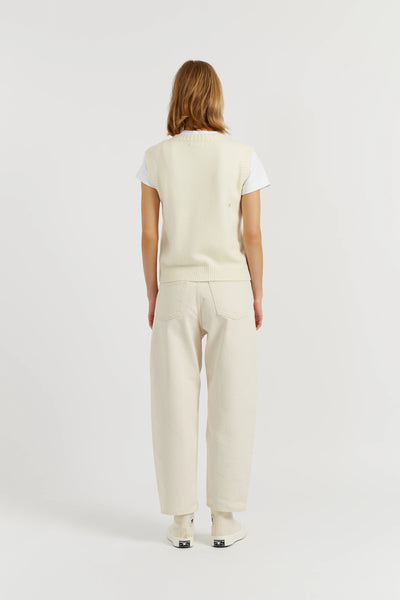 Cream Wool-Cashmere Snoopy Tank