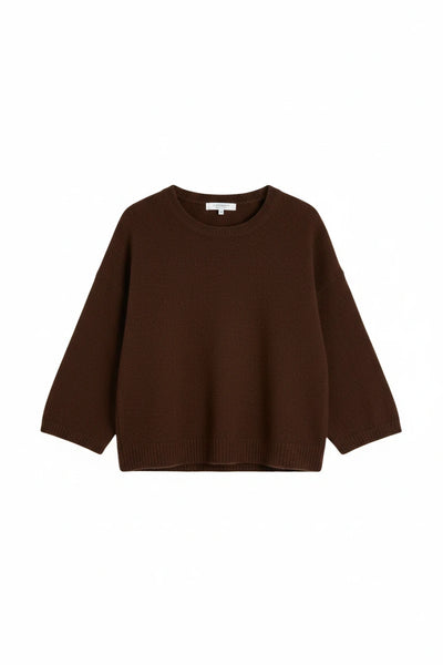 Chocolate Cloud Cashmere Cropped Sweater