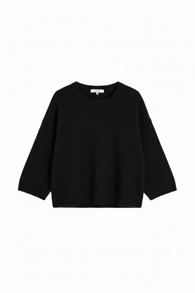 Black Cloud Cashmere Cropped Sweater