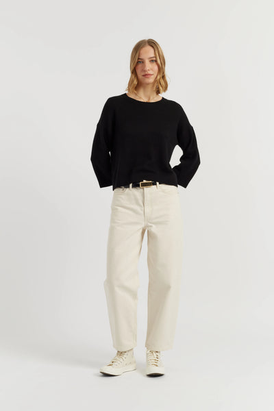Black Cloud Cashmere Cropped Sweater