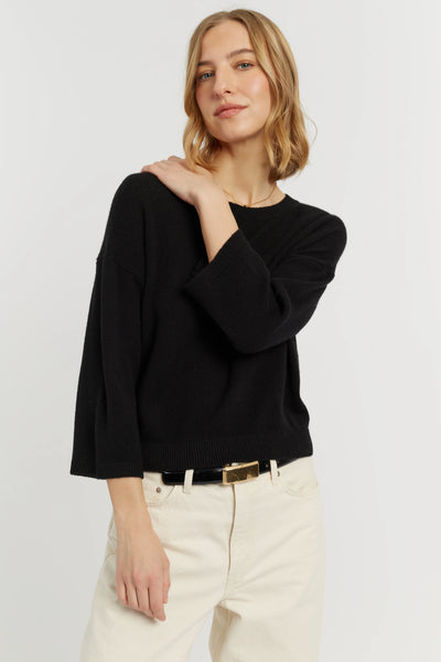 Black Cloud Cashmere Cropped Sweater