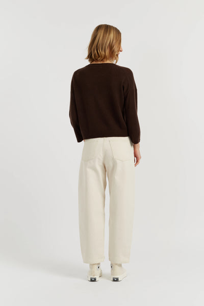 Chocolate Cloud Cashmere Cropped Sweater